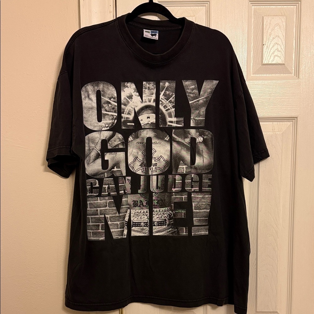 Vintage 2Pac-ONLY GOD CAN JUDGE ME Black Graphic Tee